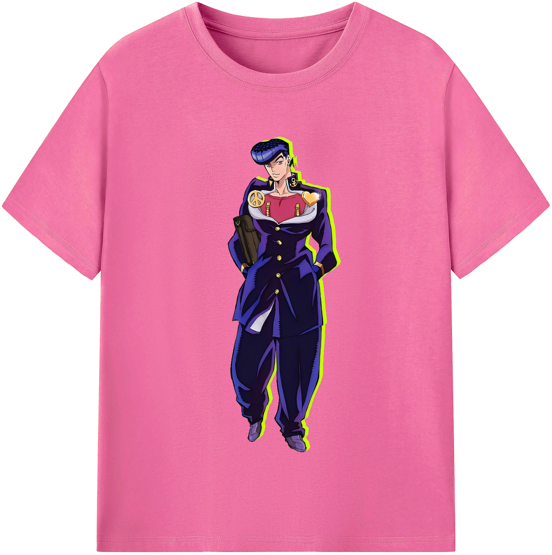 （画像用） ジョジョの奇妙な冒険 ひがしかた じょうすけ JoJo's Bizarre Adventure Higashikata Josuke レディースカジュアルプリントTシャツ（綿100％）